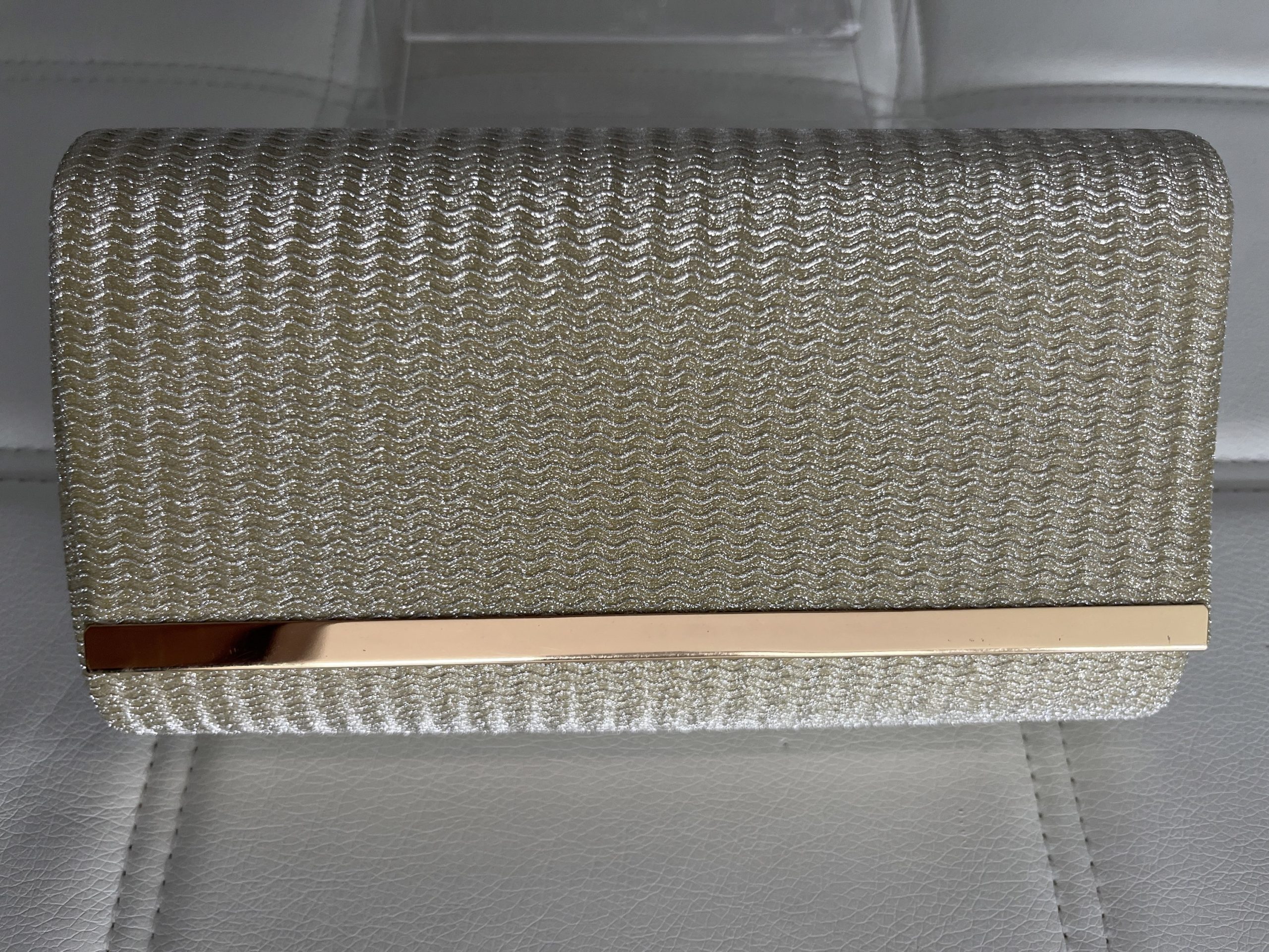 Pleated Glitter Clutch Bag